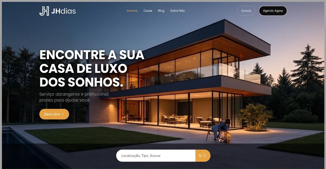 Exemplo de site imobiliário desenvolvido pela JHDIAS