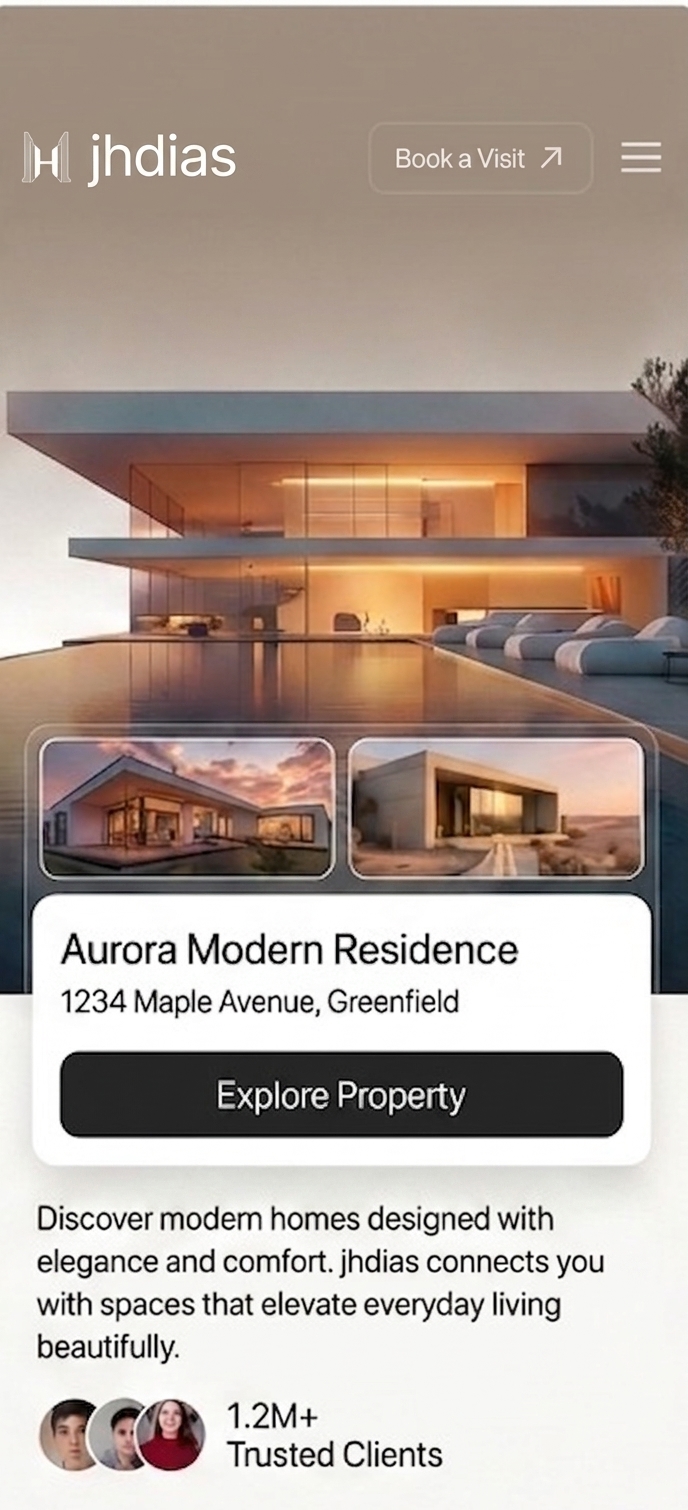 Exemplo de site imobiliário no formato mobile